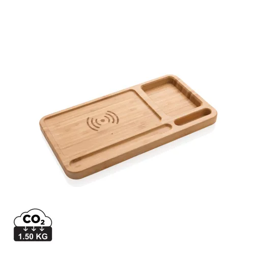 ORGANIZADOR ESCRITORIO INALÁMBRICO 5W DE BAMBÚ