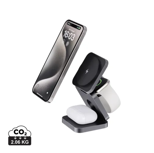 CARGADOR 15W TERRA RCS ALUMINIO RECICLADO PLEGABLE 3 EN 1