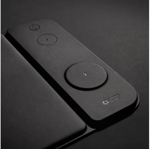 Alfombrilla de ratón Swiss Peak RCS PU reciclado 15W 3 en 1