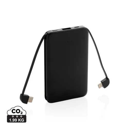 Powerbank 5.000 mAh de bolsillo con cables integrados