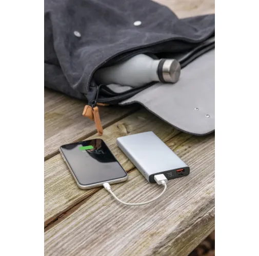 plata Powerbank PD de aluminio de 18W y 10.000 mAh