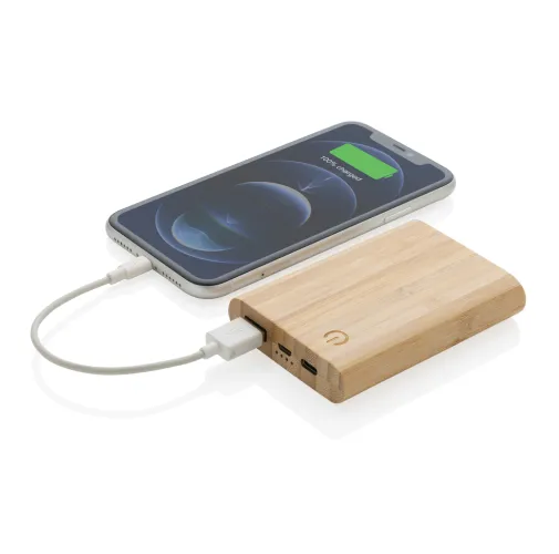 marron Powerbank de bambú 5.000 mAh