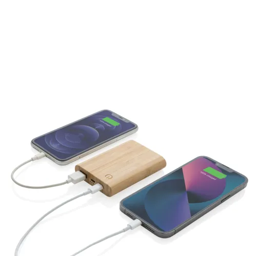 marron Powerbank de bambú 5.000 mAh