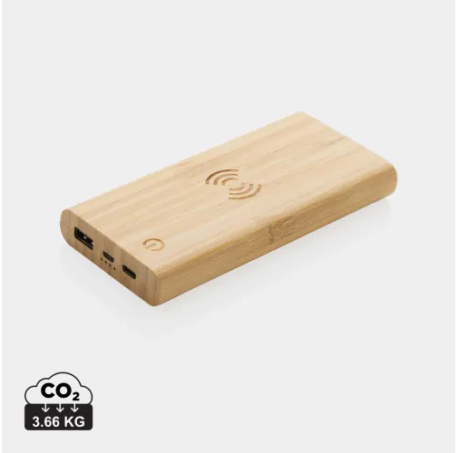 POWERBANK INALÁMBRICO 5W DE BAMBÚ 8.000 MAH