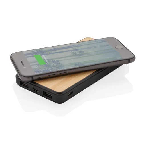 marron Powerbank inalámbrico 8000 mAh plástico reciclado RCS