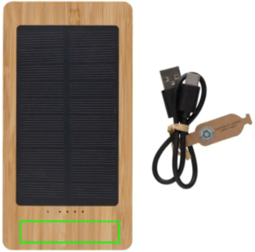 marron Batería solar de bambú Sunwick 10.000 mah