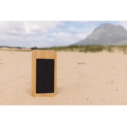 marron Batería solar de bambú Sunwick 10.000 mah