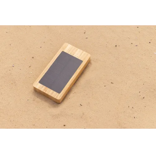 marron Batería solar de bambú Sunwick 10.000 mah