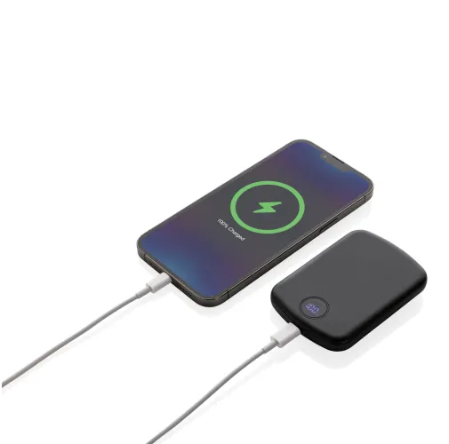 negro Powerbank MagBoost de 5000 mah de plástico reciclado RCS