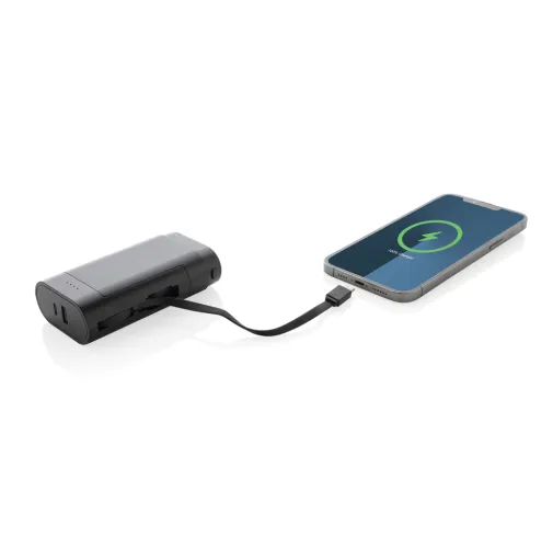 negro Powerbank con batería extraíble CycleCell de 10.000 mah