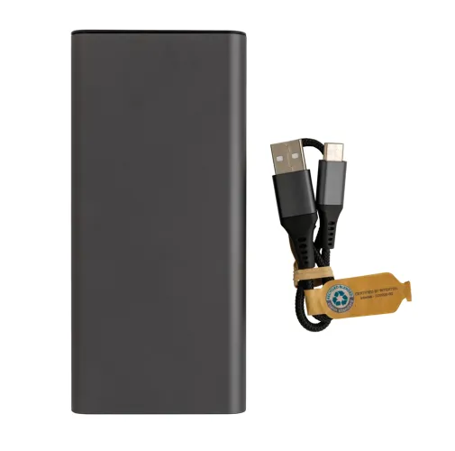 gris Powerbank Terra RCS 20W aluminio reciclado 20.000 mAh