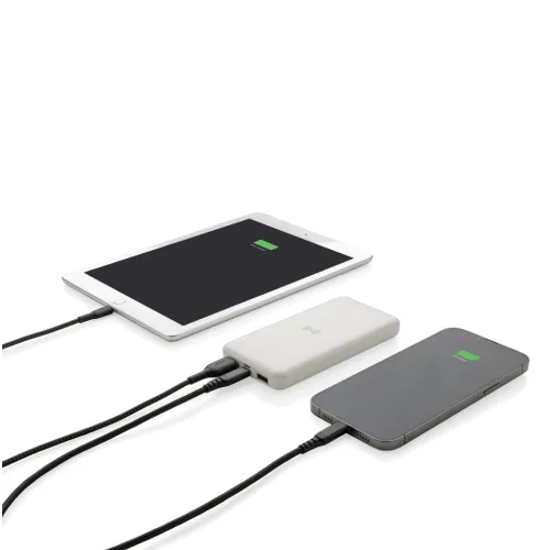 blanco Powerbank inalámbrico de plástico reciclado estándar RCS