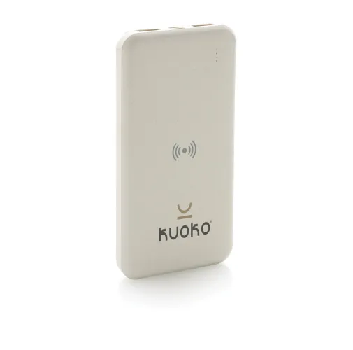 blanco Powerbank inalámbrico de plástico reciclado estándar RCS