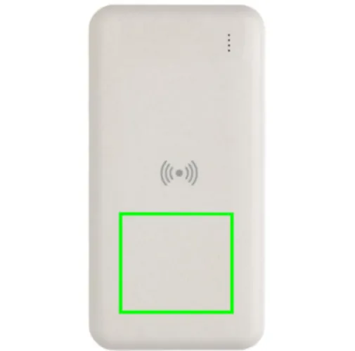 blanco Powerbank inalámbrico de plástico reciclado estándar RCS