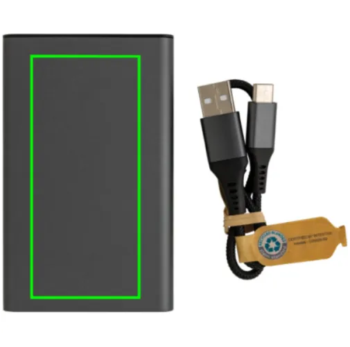 gris Powerbank Terra RCS de aluminio reciclado 5.000 mAh