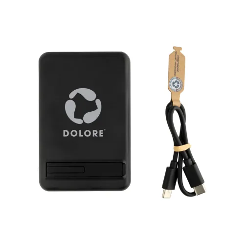 negro Powerbank magnético bambú Zen RCS de RPET 5.000mAh