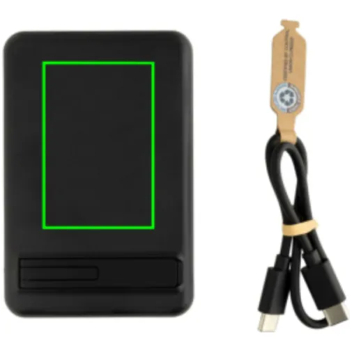 negro Powerbank magnético bambú Zen RCS de RPET 5.000mAh