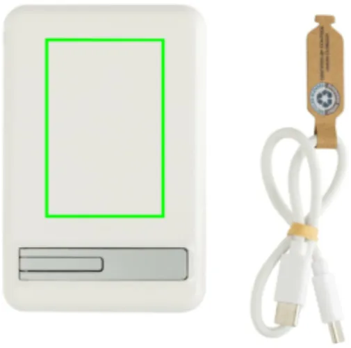 blanco Powerbank magnético bambú Zen RCS de RPET 5.000mAh