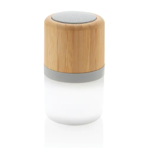 blanco Altavoz Bambú 3W con luz cambiante