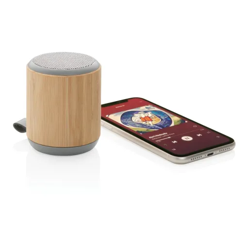 Altavoz inalámbrico de bambú y tela de 3W