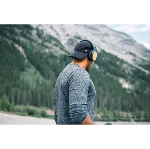 negro Auriculares Elite inalámbricos plegables RCS y bambú