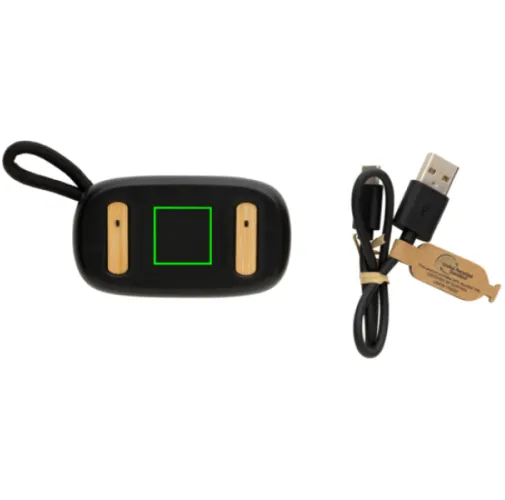 negro Auriculares TWS de plástico reciclado RCS y bambú