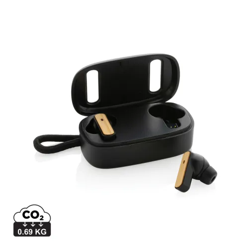 AURICULARES TWS DE PLÁSTICO RECICLADO RCS Y BAMBÚ