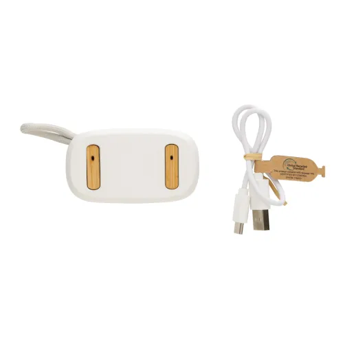 blanco Auriculares TWS de plástico reciclado RCS y bambú