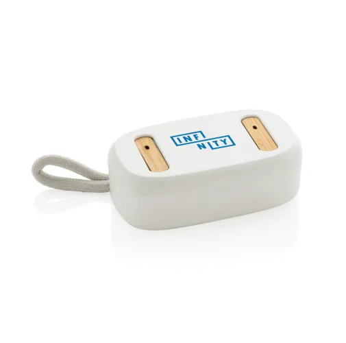 blanco Auriculares TWS de plástico reciclado RCS y bambú