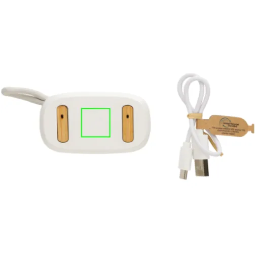 blanco Auriculares TWS de plástico reciclado RCS y bambú