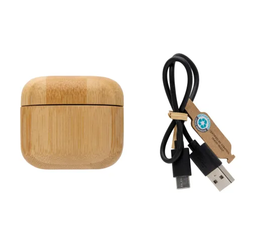 Auriculares TWS de bambú y plástico reciclado RCS