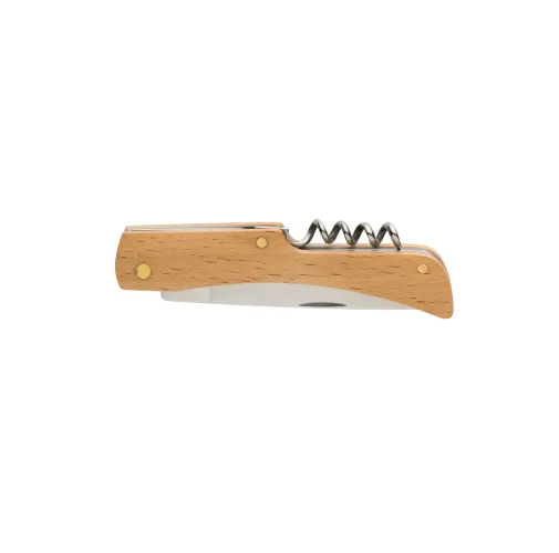 Navaja de madera con abrebotellas
