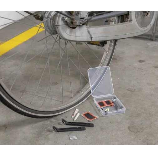 transparente, negro Kit de reparación de bicicletas compacto