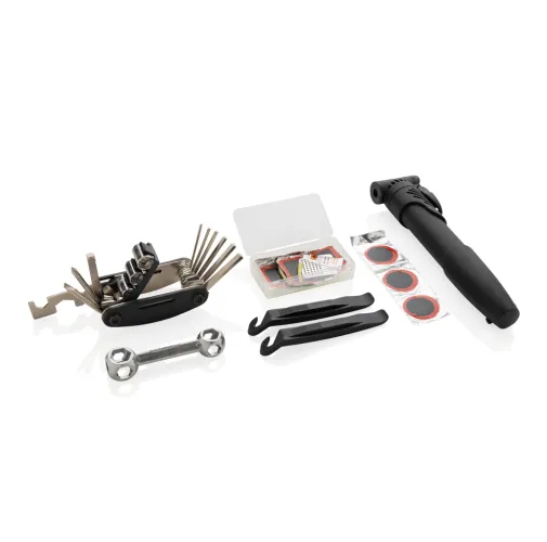 negro Set de reparación de bicicletas 17 piezas