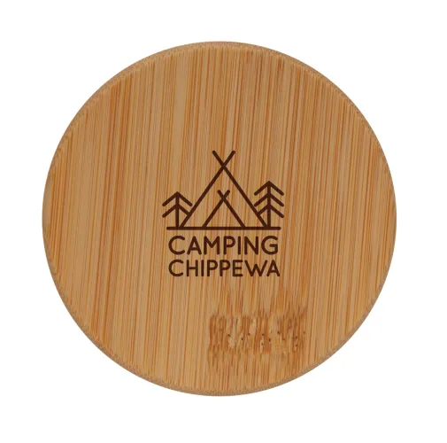 transparente Vidrio de borosilicato de doble pared con tapa de bambú 250m