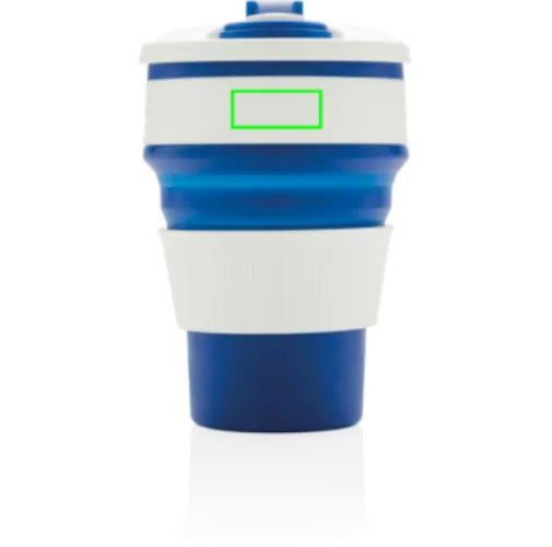 azul Taza plegable de silicona