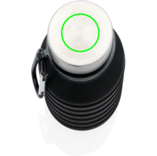 negro Botella de silicona plegable antigoteo con tapa