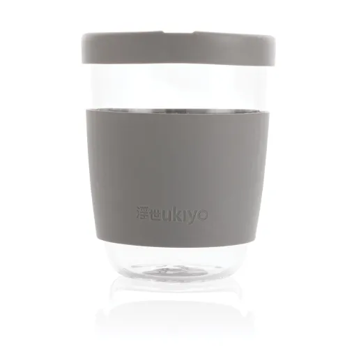 Vaso de borosilicato Ukiyo con tapa y funda de silicona