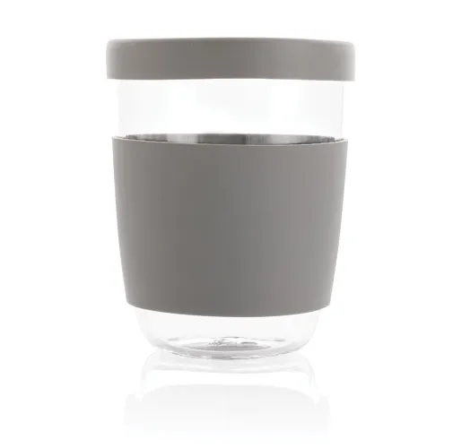 Vaso de borosilicato Ukiyo con tapa y funda de silicona