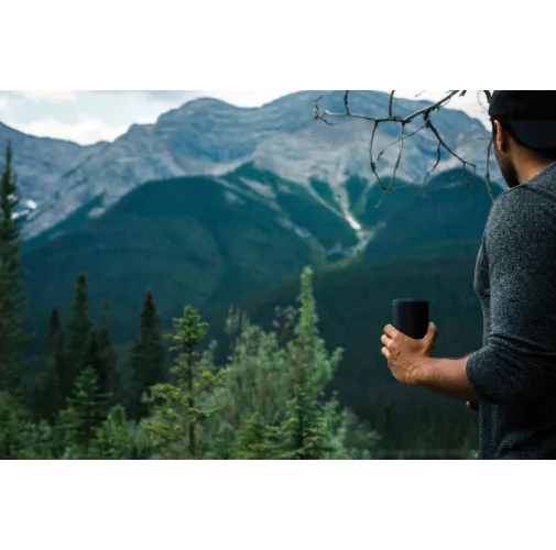 negro Taza de acero inoxidable reciclado RCS