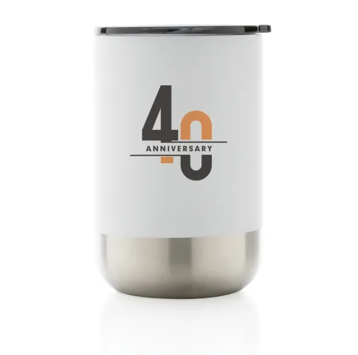 blanco Taza de acero inoxidable reciclado RCS