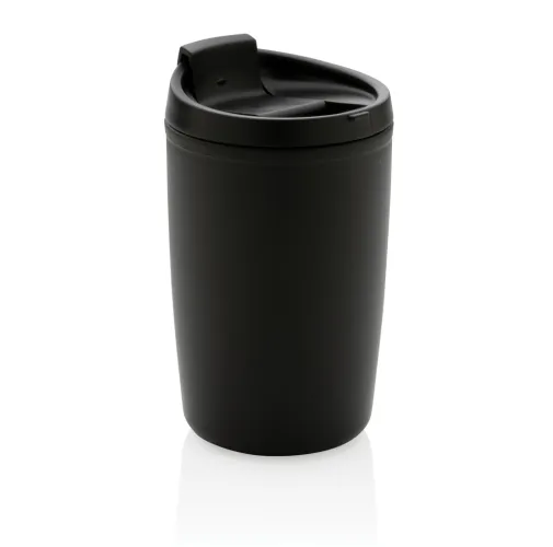 negro Taza de PP reciclado GRS con tapa de seguridad