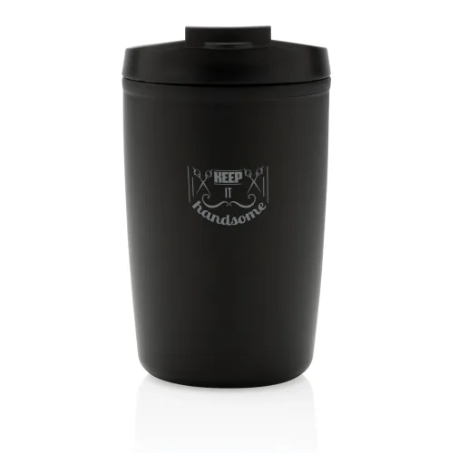 negro Taza de PP reciclado GRS con tapa de seguridad