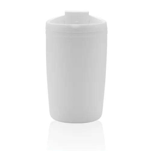 blanco Taza de PP reciclado GRS con tapa de seguridad