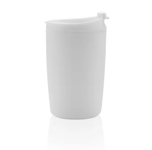 blanco Taza de PP reciclado GRS con tapa de seguridad