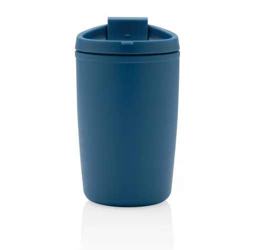 azul Taza de PP reciclado GRS con tapa de seguridad