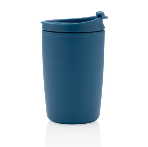 azul Taza de PP reciclado GRS con tapa de seguridad