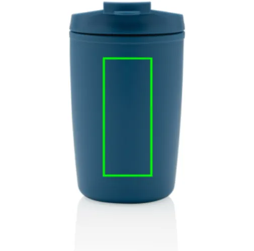 azul Taza de PP reciclado GRS con tapa de seguridad