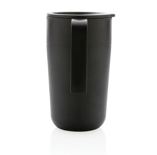 negro Taza con asa de PP y SS Reciclado GRS