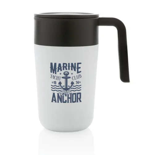 blanco Taza con asa de PP y SS Reciclado GRS